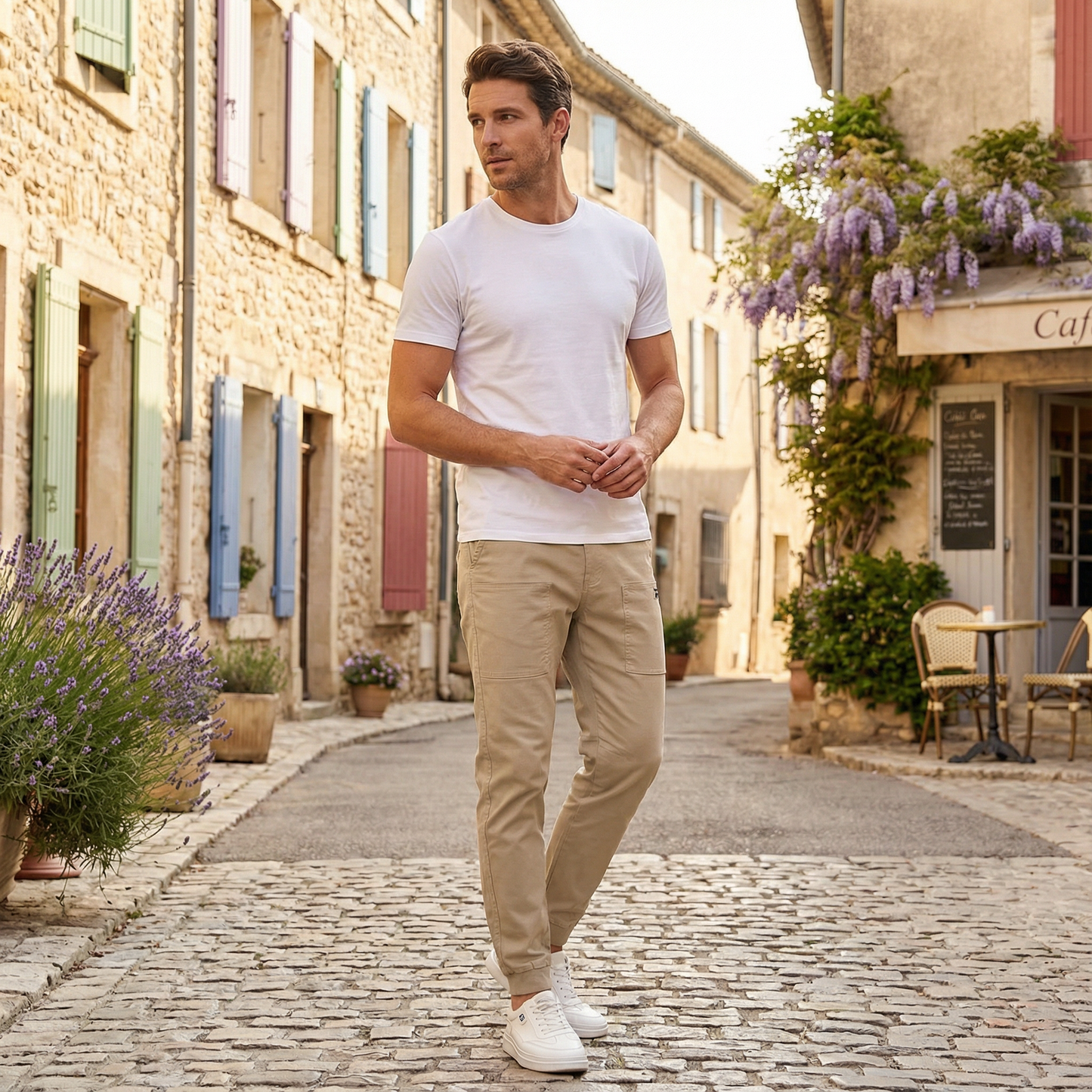 Mukavat ja toiminnalliset cargo-housut, joissa on useita säilytysmahdollisuuksia 