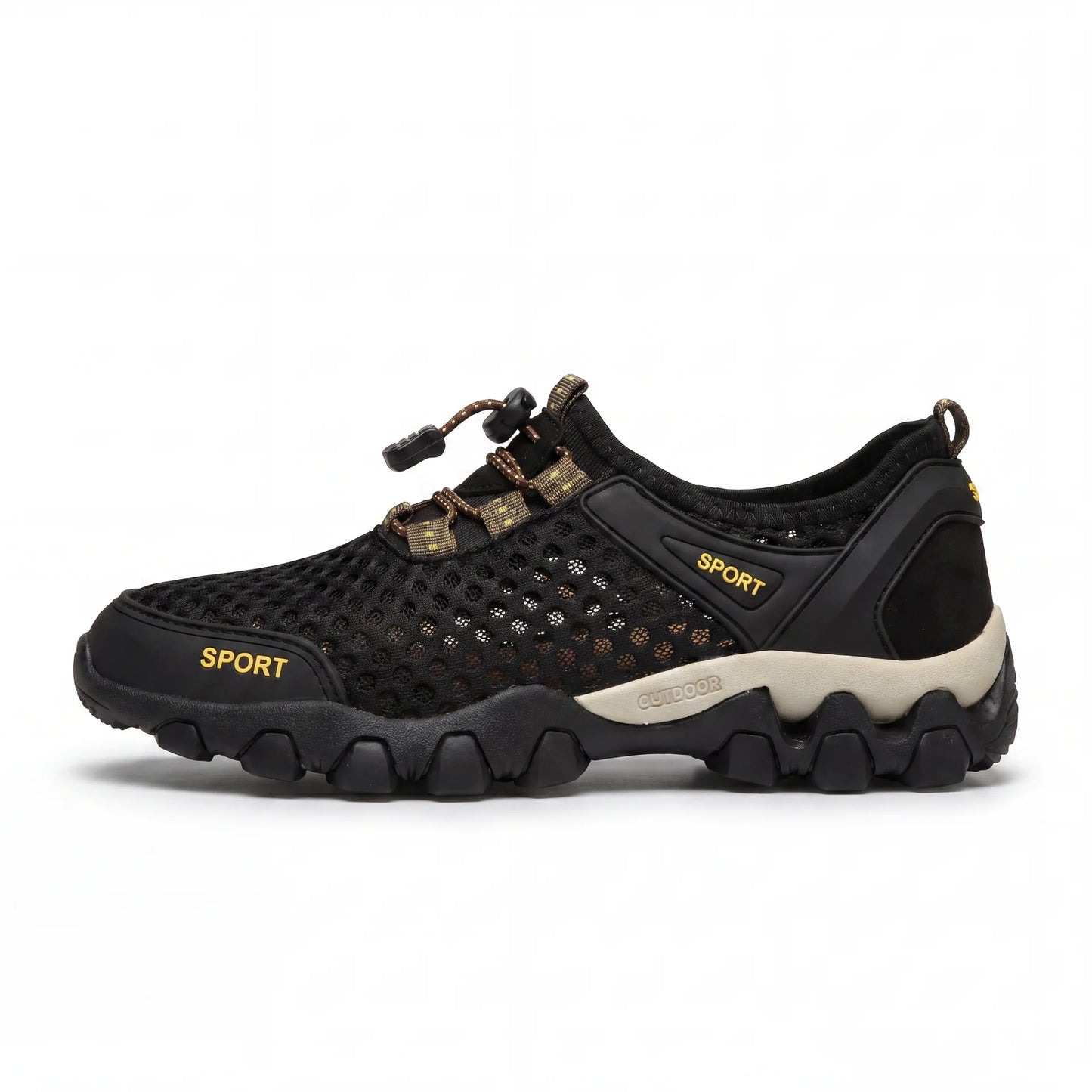 Orthopedic hiking shoes with quick-dry feature